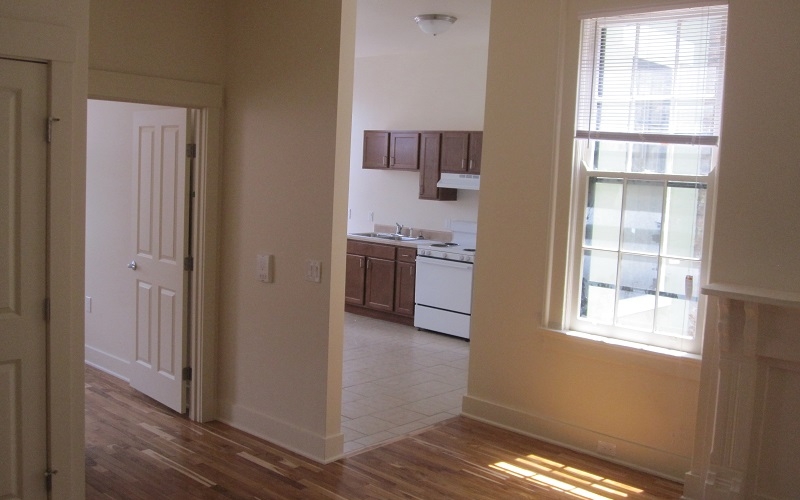 Abigail Apartments living room and kitchen