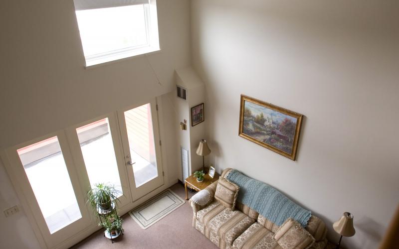 unit living room seen from loft