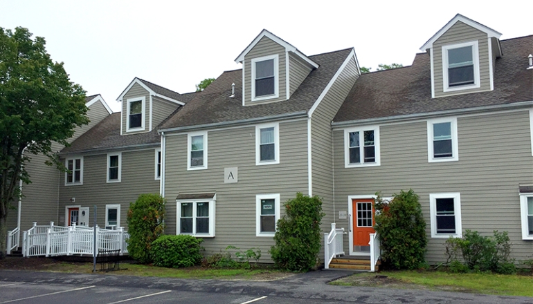 Founders' Court exterior and parking area