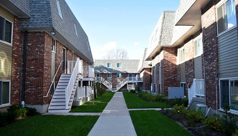 Briston Arms Apartments exterior walk way