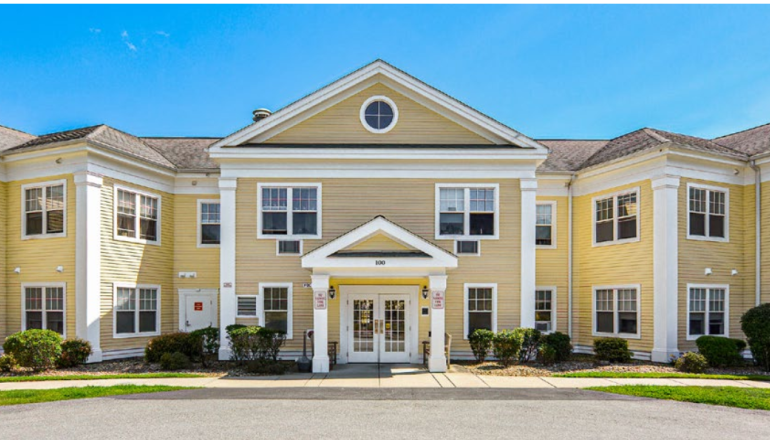 Front-facing view of the entry way of Westport Village.
