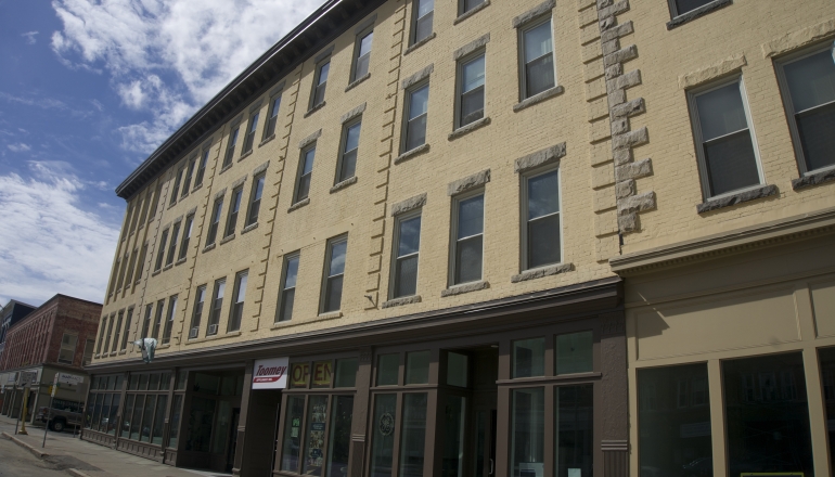 building exterior and commercial space