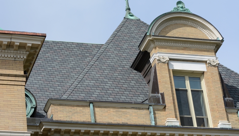central annex close up of architectural details, windows