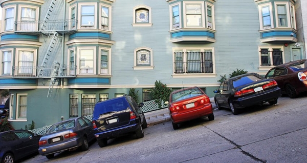 cars parked on street