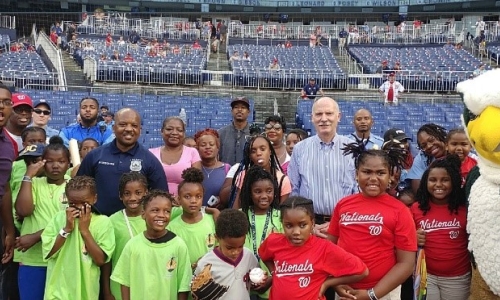 garfield residents at baseball game